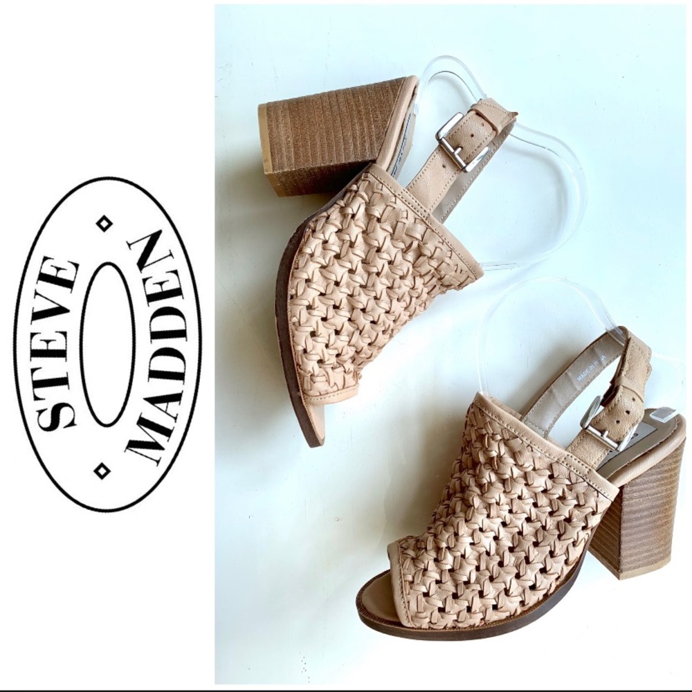 Steve Madden Korrine Cream chunky heel sandals